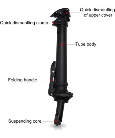 SENQI Aluminum Alloy 25.4mm Adjustable Folding Riser Stem Set - Black BSZ003 | Bicycle Accessories - Buy Online on GoSupps.com