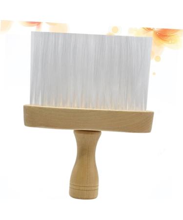 Minkissy Vintage Wooden Hair Remover Dust Towel & Shaving Brush - Professional Bamboo Hairdresser Dust Brush for Salon Use - 15x12x12cm White - Buy Online on GoSupps.com