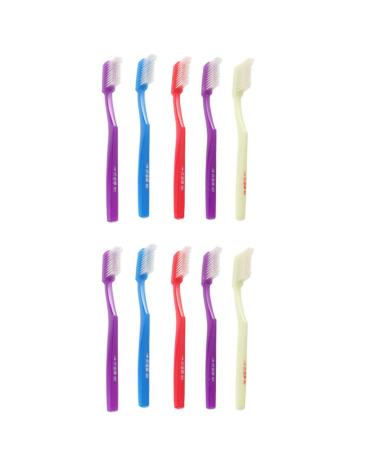 TEONEI Hard Bristles Toothbrush Manual Toothbrush Pocket Toothbrush Travel Toothbrush Durable Practical Cleaning Toothbrush 10PCS