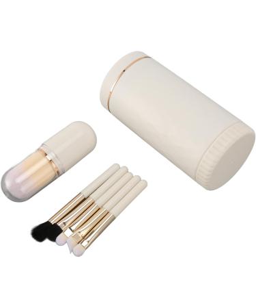 Makeup Brushes Set Travel Makeup Brush Set Portable Multifunctional Mirror Cap for Blending Foundations (white) - Buy Online on GoSupps.com