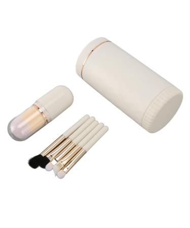 Makeup Brushes Set Travel Makeup Brush Set Portable Multifunctional Mirror Cap for Blending Foundations (white)
