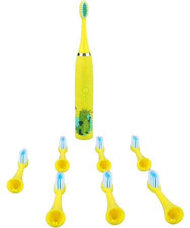 ZJchao Electric Toothbrush for Children - USB Charging 4 Gears 8 Heads Soft Bristles Ergonomic Design (Yellow) - Buy Online on GoSupps.com