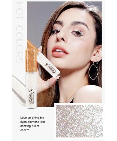 Glitter Mascara Diamond Sparkling Colorful Mascara anti-smudge sparkling colorful eye makeup tool suitable for wedding stage music festival (Silver white) - Buy Online on GoSupps.com