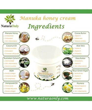 Manuka Honey Cream: Aloe Vera + Shea Butter + Coconut Oil Natural Anti-Itch Moisturizer for Face and Body Lotion for Dry Skin Sun Relief. - Buy Online on GoSupps.com