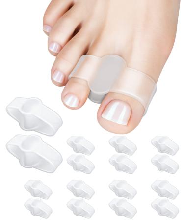 Golbylicc 8 Pairs Bunion Corrector Toe Separators for Women Men Gel Toe Spacers with 2 Loops for feet Big Toe Overlapping Toes (Clear)