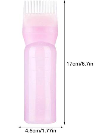 Vbnuyhim Hair Dye Brush Bottle Root Comb Applicator Bottle Hair Oil Applicator Bottle with Brush Oil Applicator Bottle for Hair Scalp Oil Applicator Pink - Buy Online on GoSupps.com