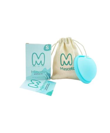 Mascoto New Generation Menstrual Discs with Loop Flat-fit Cup Reusable Medical-Grade Silicone Ultra Comfortable Tampon & Pad Alternative Mess-Free Period Intercourse (Small) Small Blue