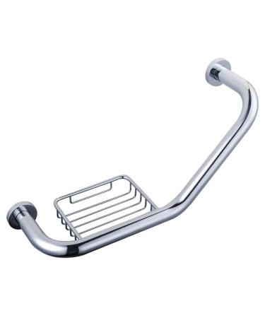Jalzdieod Stainless Steel Grab Bar Anti-Slip Grab Rail Handle/Wall Mounting Towel Rail Bar/Bathroom Support Handle with Soap Basket Suit for Elder & Children & Personal Use