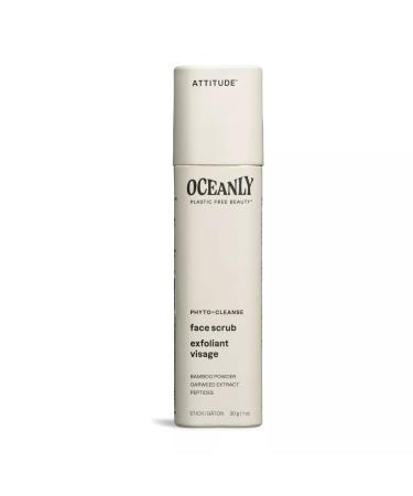 ATTITUDE Oceanly Face Scrub Stick EWG Verified Plastic-free Plant and Mineral-Based Ingredients Vegan and Cruelty-free Beauty Products PHYTO CLEANSE Unscented 1 Ounce