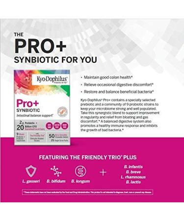 GoSupps.com - Kyolic Kyo-Dophilus Pro+Synbiotic  Berry Smoothie 20 Billion CFU 50 Chewable Tablets - Buy Online on GoSupps.com