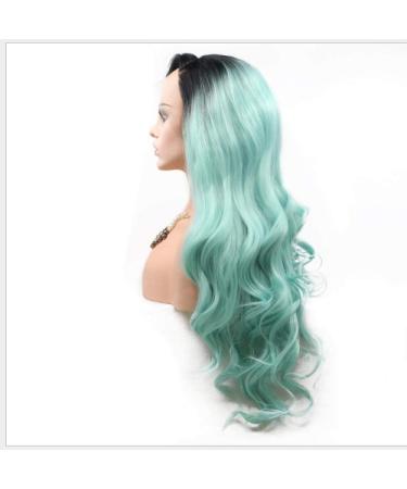 BGHJUE Synthetic Hair Wig with Natural Bangs - Fluffy Green Pixie Cut Highlights for Women | International Shipping - Buy Online on GoSupps.com