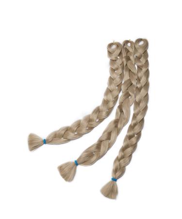 SEGO 41" Braid Extensions Synthetic Crochet Braiding 165g/bundle braiding hair ash blonde 3 pieces