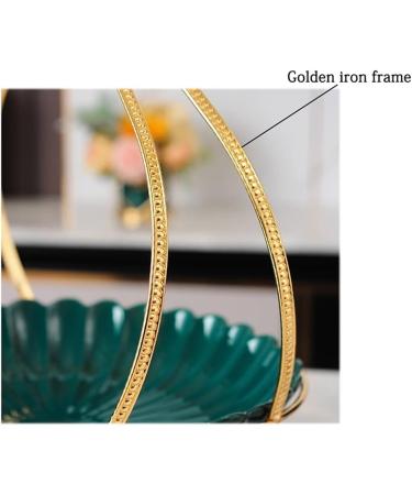 Fruit Basket Bowl Ceramics Fruit Plate 2-Tier Fruit Bowl Dessert Fruits Candy Food Display for Kitchen Countertop Bread Snacks Green - Buy Online on GoSupps.com