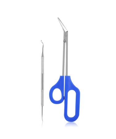Long Handled Toenail Scissors Clippers Perfect for Thick Toe Nails Easy Reach Handle Unique Design Ergonomic Cuticle Scissor Ingrown Toenail File