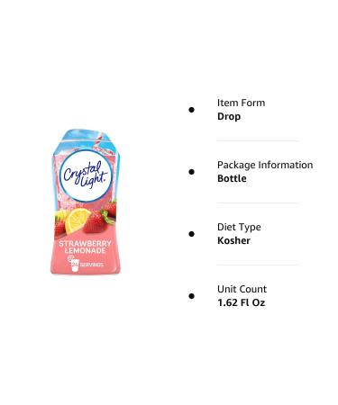 Crystal Light Liquid Strawberry Lemonade Naturally Flavored Drink Mix  1.62 fl oz Bottle Strawberry Lemonade 1.62 Fl Oz (Pack of 1) - Buy Online on GoSupps.com