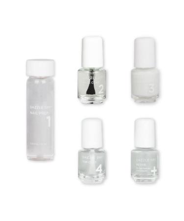 Dazzle Dry Mini Kit 4 Step System - Fine China  a sheer milky white. Simple and clean. (5 Piece Kit)