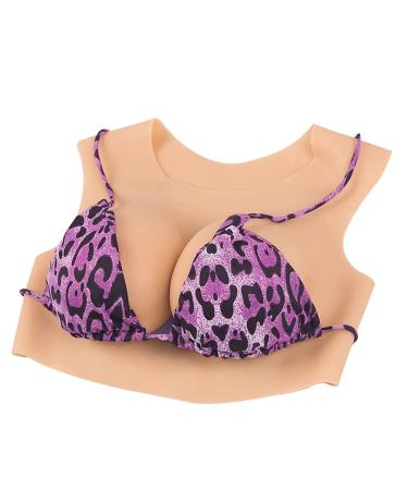 WXL PCGO round collar artificial breast shapes realistic breast prostheses for crossdresser drag queen cosplay transgender (size: d Cup color: color 2) D Cup color 2