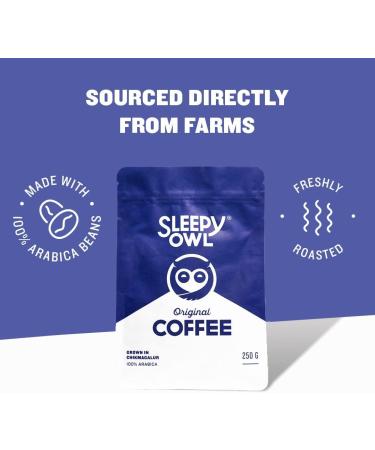 Slee'py Owl Original Ground Coffee | Fine Grind Coffee | Moka Pot Home Espresso | Medium Roast | 100% Arabica | Freshly Roasted & Ground | 250g | Directly Sourced From Chikmagalur - Buy Online on GoSupps.com