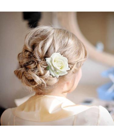 11 Pack Handmade Rose Flower Hair Pins - Bridal Party Decorative Accessories - Buy Online on GoSupps.com