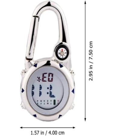 Clip-on Digital Carabiner Watch | Waterproof, Shockproof, Glow in The Dark | Alarm, Date, Week | Outdoor Sports Accessory | White - Buy Online on GoSupps.com