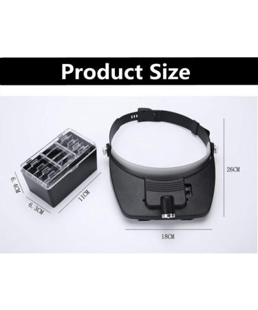 Headhand Magnifier Glasses with Lamp Old Man Reading Magnifier 1.2X 1.8X 2.5X 3.5X HD Lens Repair Circuit Board Mobile Phone Watch Identification Coin Calligraphy Stamp Tool Made in China - Buy Online on GoSupps.com