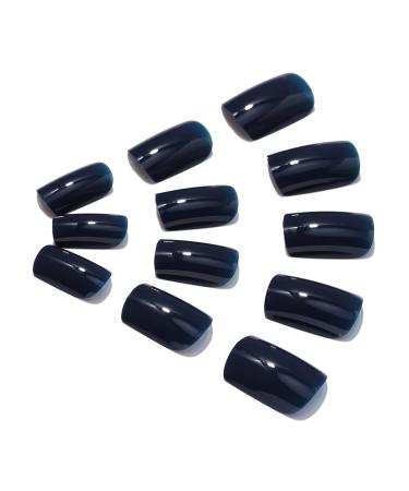 Brishow Short Press On Ballerina Nails - 24 Pure Color Acrylic False Nails for Women & Girls (Cyan) - International Shipping Available - Buy Online on GoSupps.com