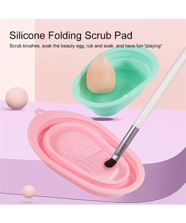 Dajidafu Makeup Brush Cleaning Mat Reusable Folding Cosmetic Tools Washing Pad Portable Eyeliner Applicators Scrubber Household Green - Buy Online on GoSupps.com