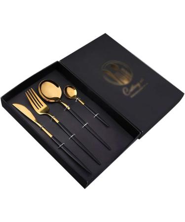 Four Piece Stainless Steel Cutlery Western Tableware Set Black - Buy Online on GoSupps.com