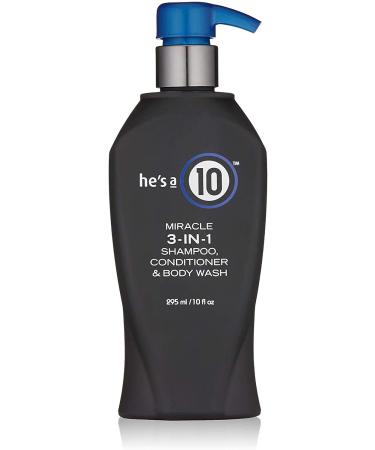 It's a 10 Haircare He's A Miracle 3-in-1 Shampoo, Conditioner and Body Wash, 10 fl. oz.