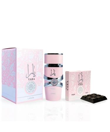 LATTAFA Yara For Women EDP Spray 100ML (3.4 OZ) & Yara Bukhoor 40 GMS (ENCHANTED BUNDLE)