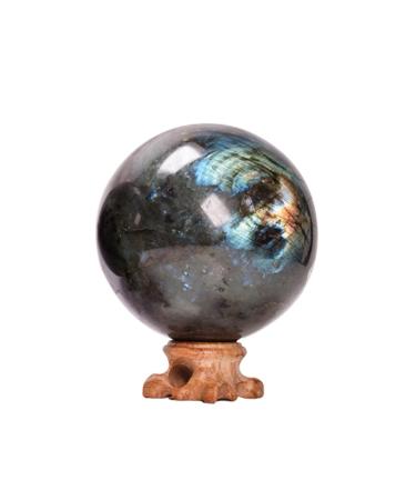 Natural Crystal Rough Natural Sphere Natural Flashy Labradorite Ball Sphere 1pc for for Decoration Gift Decoration feng Shui. (Color : 55-65mm)