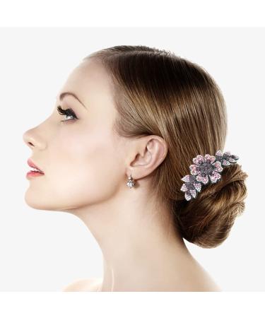 Vintage Flower Rhinestone Hair Combs Clip Set for Women - Wedding Party Hair Accessories - Buy Online on GoSupps.com