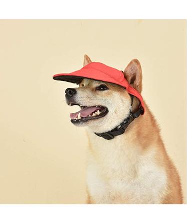 Adjustable Dog Baseball Cap with Ears - Sun Protection for Small & Medium Dogs | Summer Outdoor Sports Gear (Red M) - Buy Online on GoSupps.com