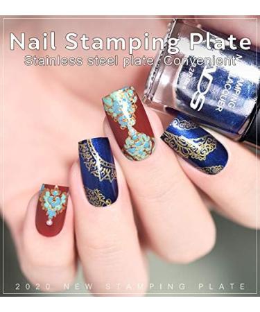 KADS Nail Stamping Plate Chinese Style Nail Art Stamp Template bamboo Lotus DIY Image Template Manicure Stamping Plate Stencil Tools (CN025) - Buy Online on GoSupps.com