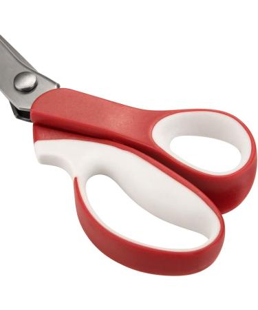 Pinking Shears Set - 2 PCS Serrated & Scalloped Edges Zig-zag Scissors by Kalatic KT-002-D Red - Ideal for Fabric, Leather, and Paper Crafting - Buy Online on GoSupps.com