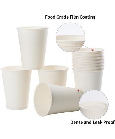 RACETOP 12 oz Disposable Paper Coffee Cups - 100 Pack, White Hot Coffee Paper Cups - Thickened Paper, 100 Count - Buy Online on GoSupps.com