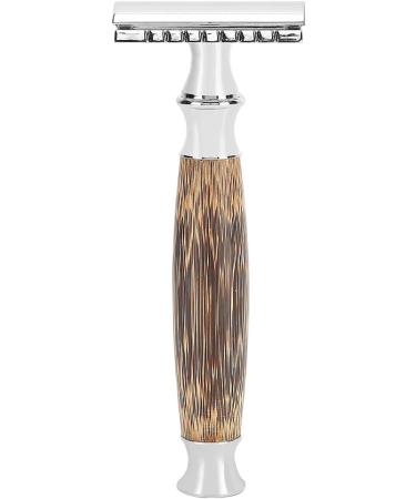 SWOQ Easy Beard Shaver with Bamboo Handle | Manual Razor for Body Hair - Eco-Friendly Grooming for Men - Buy Online on GoSupps.com