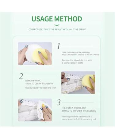 White Shoe Cleaner 120g White Shoe Cleaning Cream White Shoes Cleaning Multi-Functional Shoe Cleaning and Stain Removal Cream Water-Free Cleaning with Sponge (2PCS) - Buy Online on GoSupps.com