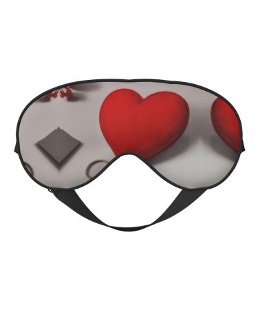 Romantic Reds Heart Print Double-Sided Eye Mask Soft and Light Blocking for Enhancing Sleep Quality