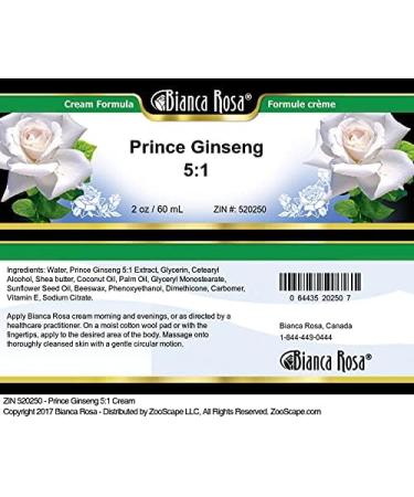 Bianca Rosa Prince Ginseng 5:1 Cream (2 oz ZIN: 520250) - 2 Pack - Buy Online on GoSupps.com