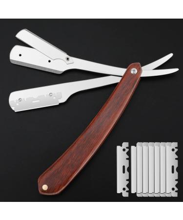 Professional Barber Straight Razor with 100 Single Edge Blades Premium Stainless Steel Shaver Razor for Men Home & Salon Grooming Using (NO.1)