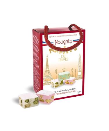 Ballotin 12 nougats nature pistache et framboise