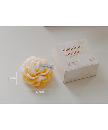 Jasmine Flower Shape Scented Candle - 50G Multicolour Soy Wax - Romantic Decorative Healing Candle for Valentine's Day Weddings & Birthdays - Perfect Gift for Meditation & Stress Relief (Yellow - Buy Online on GoSupps.com