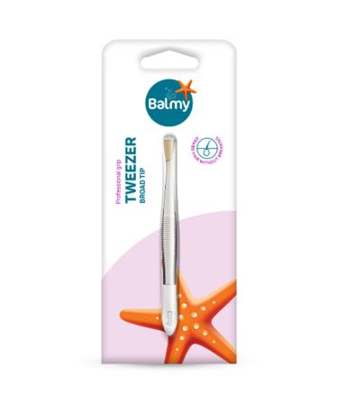 Balmy tweezers wide tip tweezers wide head eyebrow tweezers for precise hair removal hair plug corrugated handle lace gilded