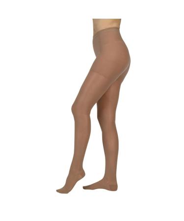 Juzo Naturally Sheer Compression Pantyhose Closed Toe 15-20mmHg II Black