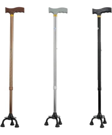Walking Stick Elderly Crutches Three Feet Non Slip Cane Telescopic Height Adjustable Household Crutches White Black Practical Elegant - Buy Online on GoSupps.com