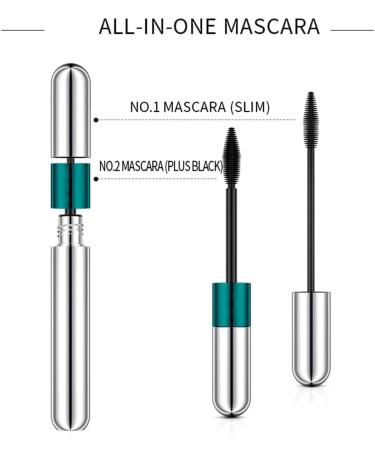 2 in 1 4D Silk Fiber Eyelash Mascara Extra Long Thick & Voluminous Lash Mascara Clump-Free Long Lasting Waterproof & Smudge-Proof Natural Eye Makeup - Buy Online on GoSupps.com