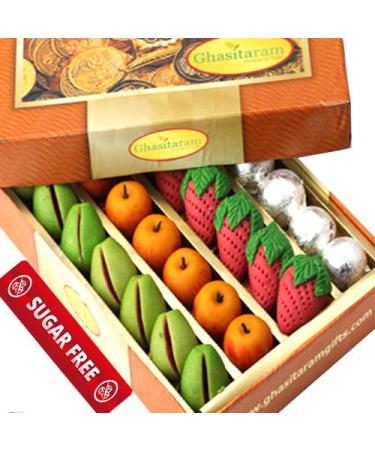 Ghasitaram Gifts Indian Sweets - Sugarfree Fruit Box 200 GMS