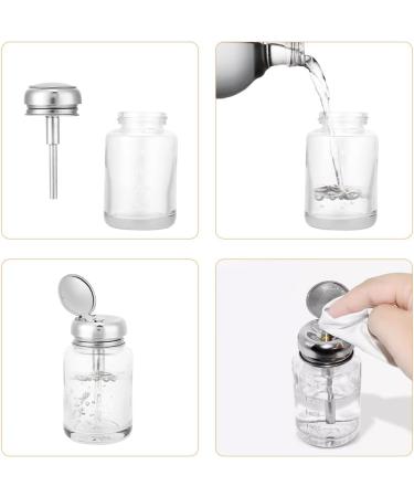 Nail Polish Remover Pump Bottle Dispenser 80ml Empty Glass Acetone Push Down Cleanser Container Jars Makeup Liquid Refillable with Stainless Steel Cap Lockable for Make Up Cosmetics Travel 1 Unit (Lot de 1) - Buy Online on GoSupps.com