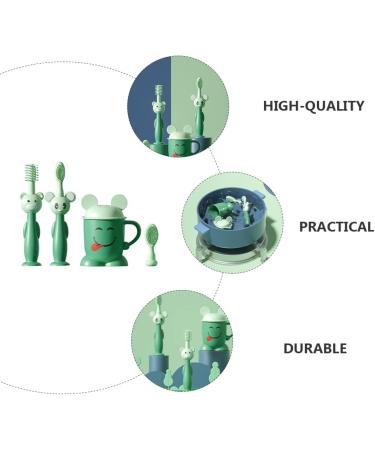 Minkissy Kids Toothbrush Set | Silicone Toddler Toothbrushes with Suction Cup | Baby Care Oral Hygiene Tools for Infants - Buy Online on GoSupps.com